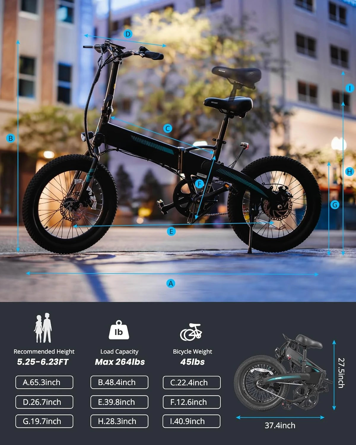 Electric Bike with 40 Miles Range By 48V Battery, Pedal-Assist