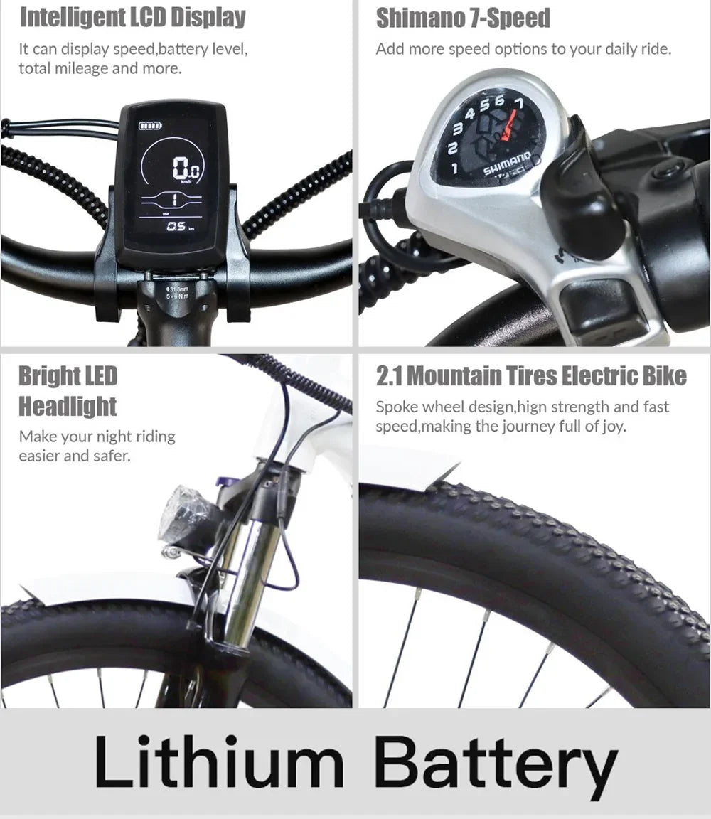 500W Electric Bicycle 26 inch Tire 48V 12AH