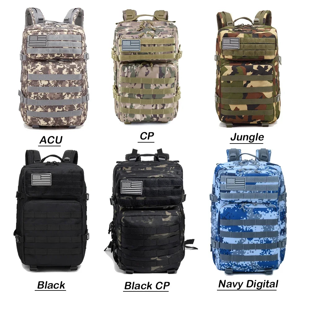 Outdoor Tactical Backpacks 45L Large For Outdoor Trekking Camping Backpack