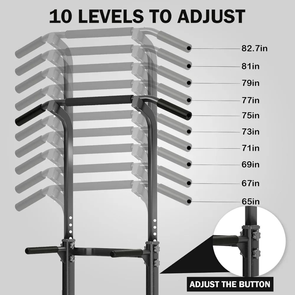 Power Tower Dip Station Pull Up Bar for Home Gym Adjustable Height