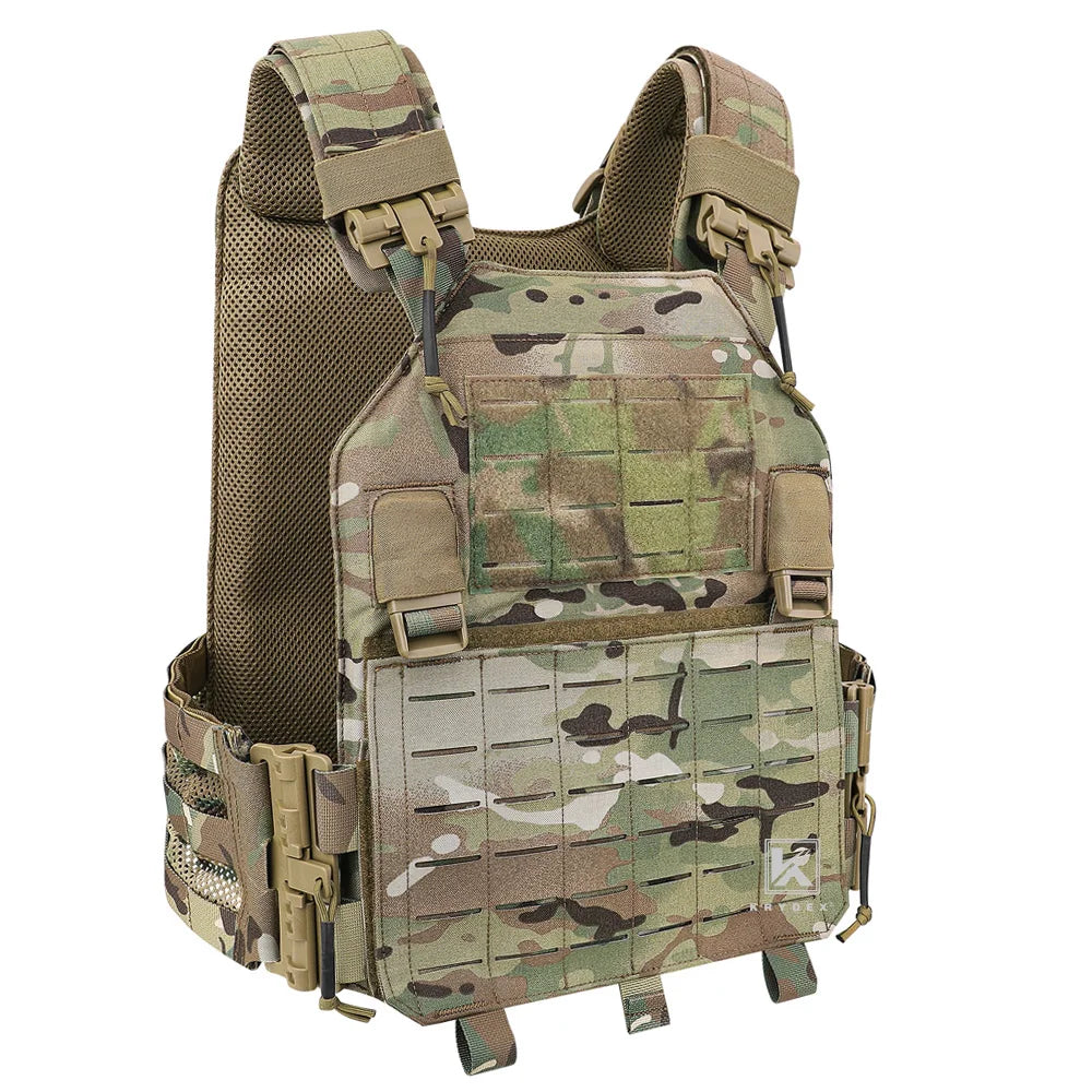 Tactical Vest Molle Laser Cut Front Panel Flap Plate Carrier Quick Release Tube