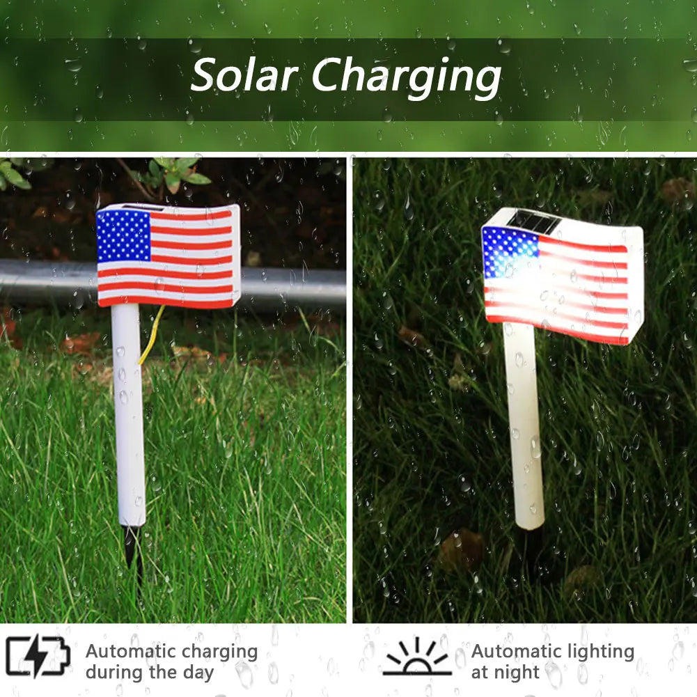 America Flag Solar Light Independence Day Decorative Light