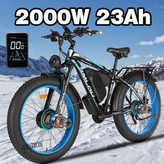 Electric Bike 2000W Ebike 55km/h Dual Motor Electric Mountain Bike Fat Tire