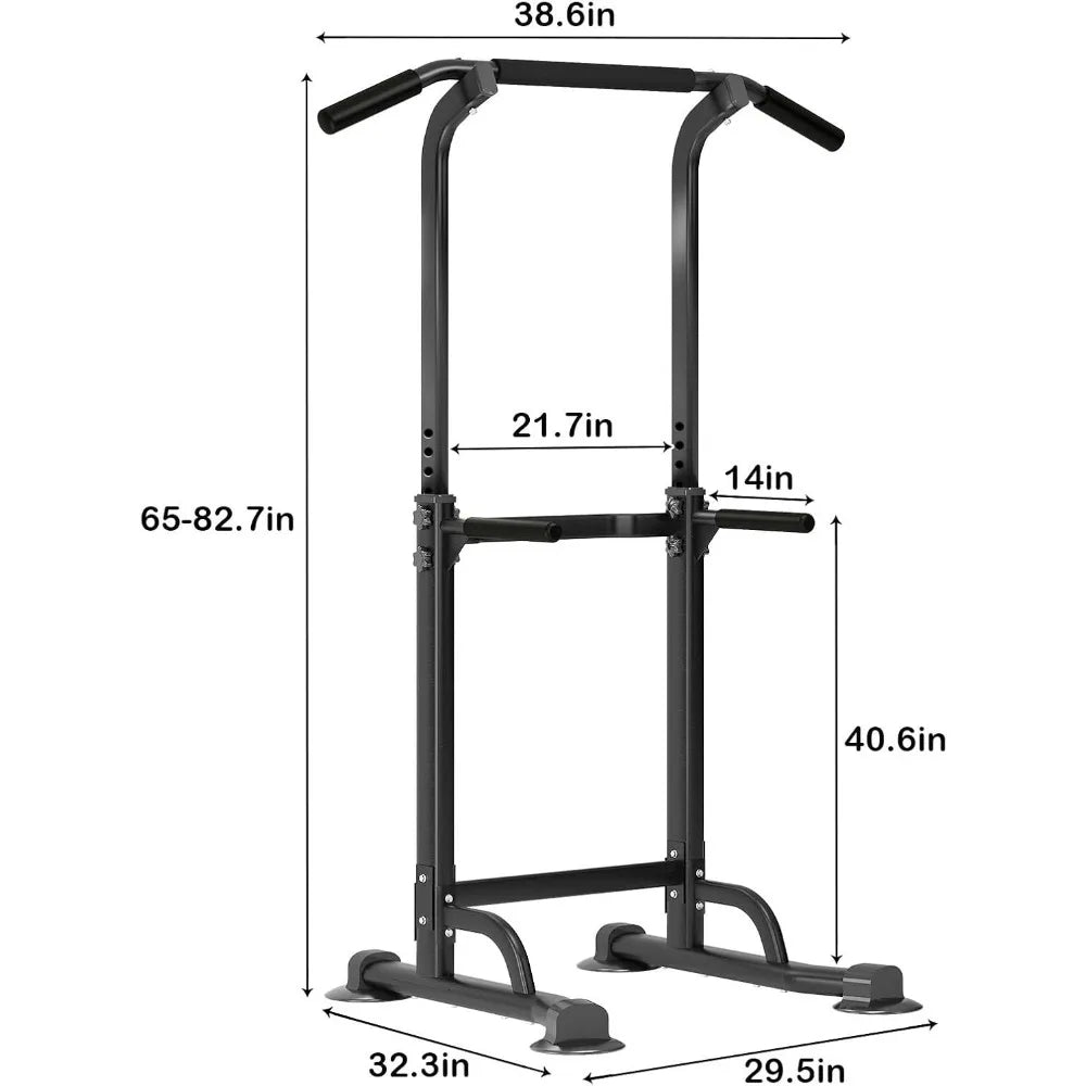 Power Tower Dip Station Pull Up Bar for Home Gym Adjustable Height