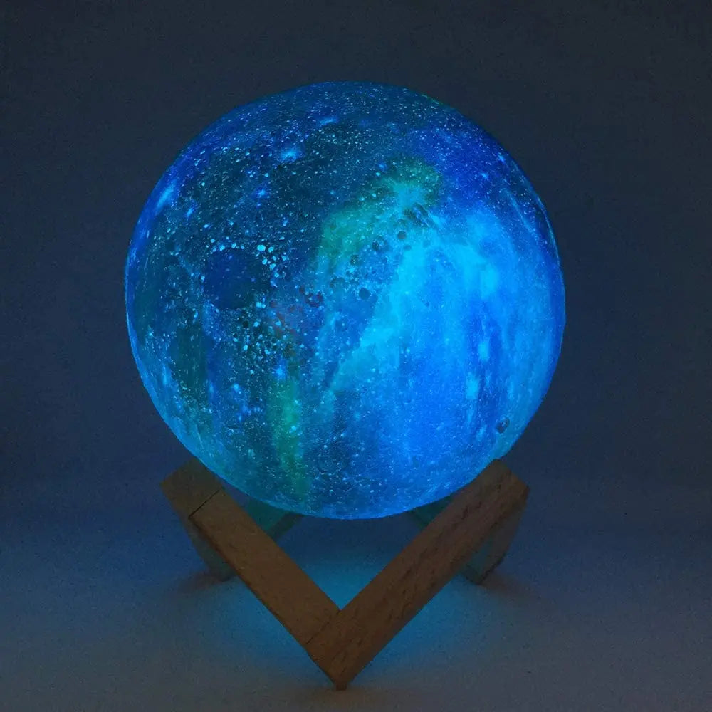 T20 3D Printing Moon Lamp Galaxy Moon Light 6 Color Change Touch Remote Control