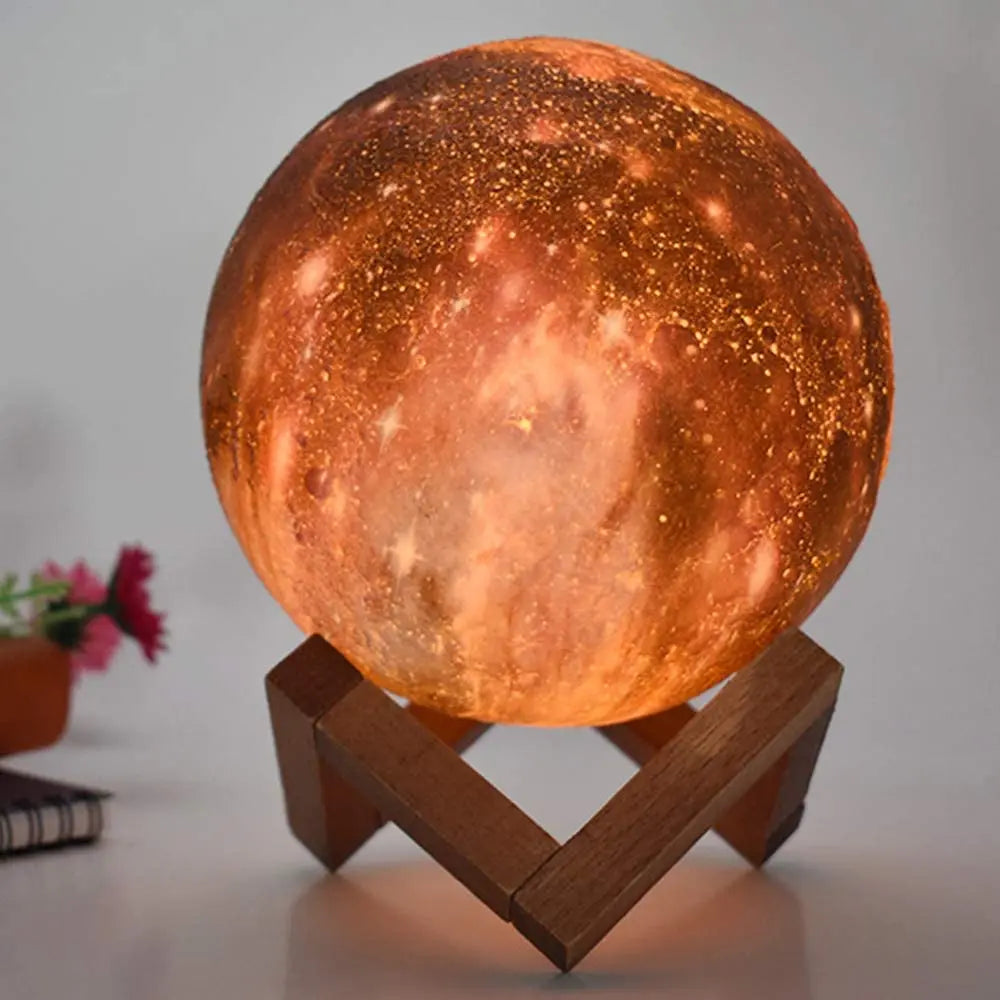 T20 3D Printing Moon Lamp Galaxy Moon Light 6 Color Change Touch Remote Control