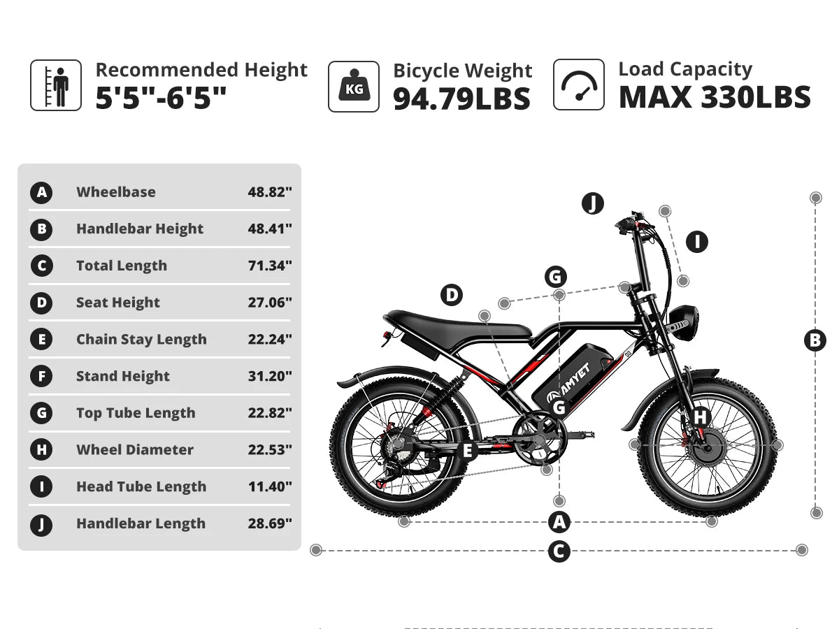 Electric Bike 2000W Dual Motor Bicycle 48V 25AH Battery 20"