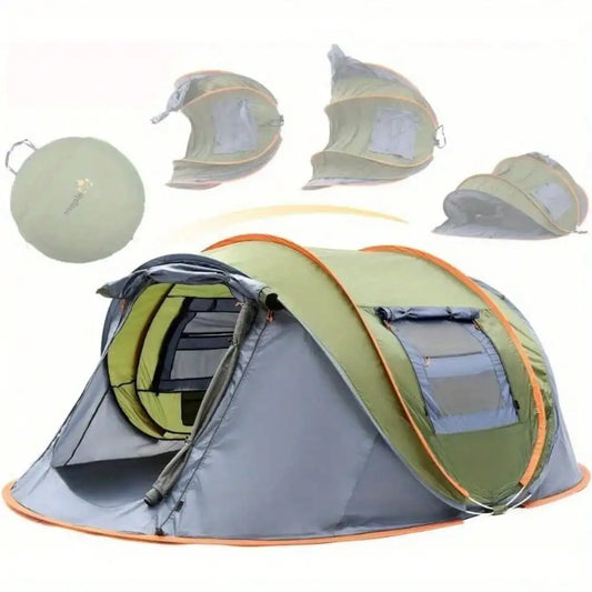 Camping Tent - 4-Person Easy Pop Up Tent with 2 Doors