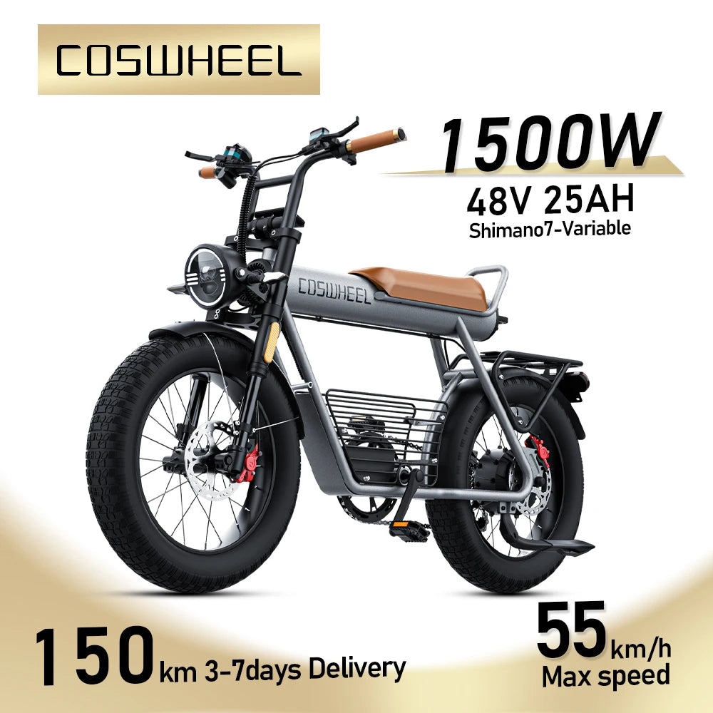 Electric Bike 20 Inch Fatbike Road E bike Mountain bike Ebike 48V 25AH Removable Battery