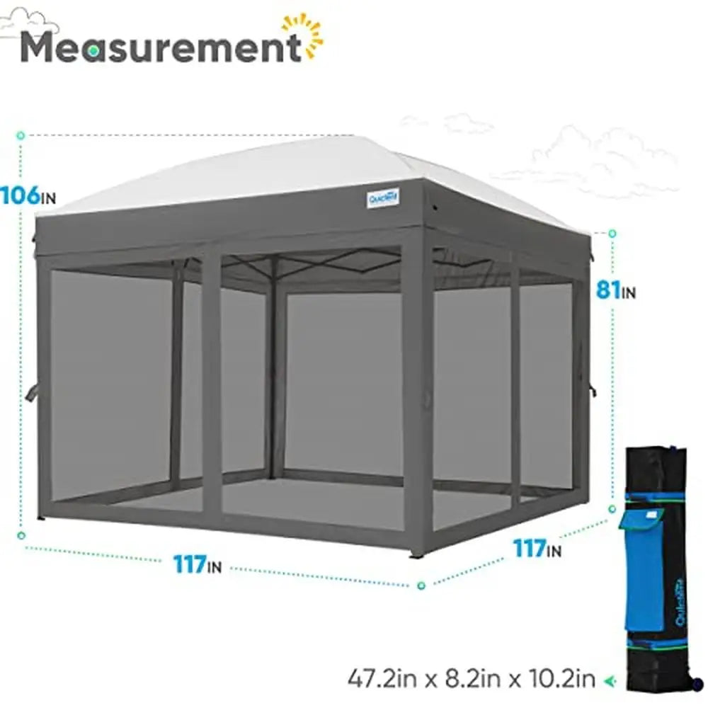 Pop up Screen House Tent 10x10 with 4 Magnetic Doors Easy Setup Waterproof & UV Protection