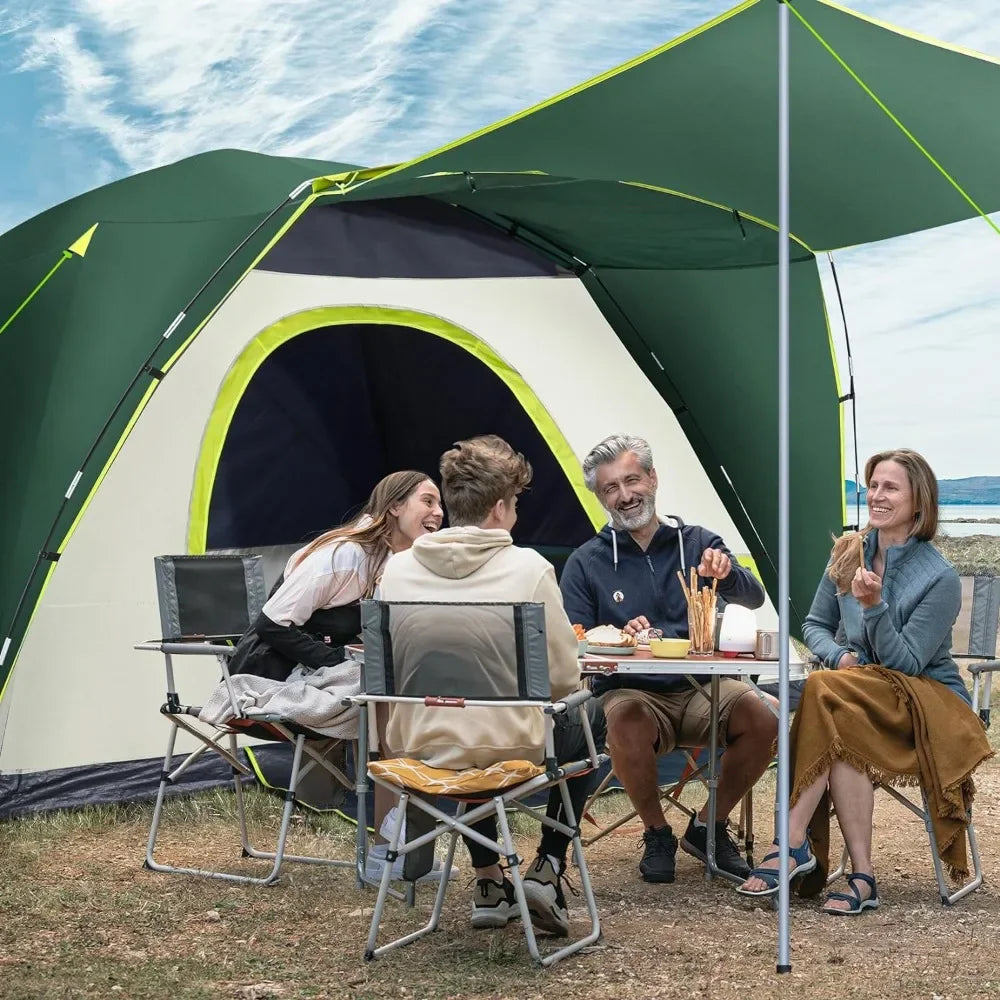 Waterproof Tent Easy Setup Backpacking with Floor Mats and Attached Porch for Outdoor