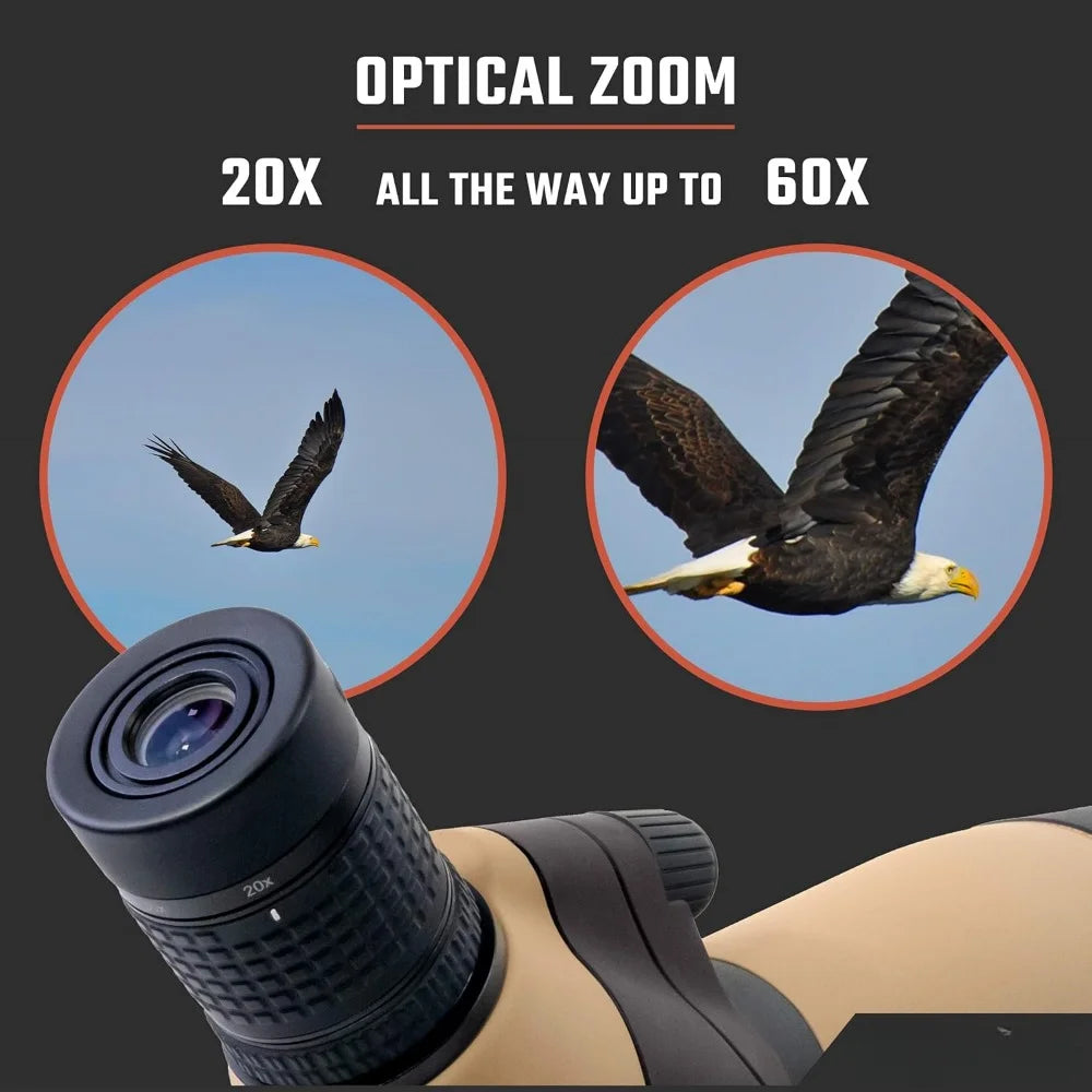 20-60x80 Spotter Scope Durable for Hunting, Shooting Targets & Bird Watching