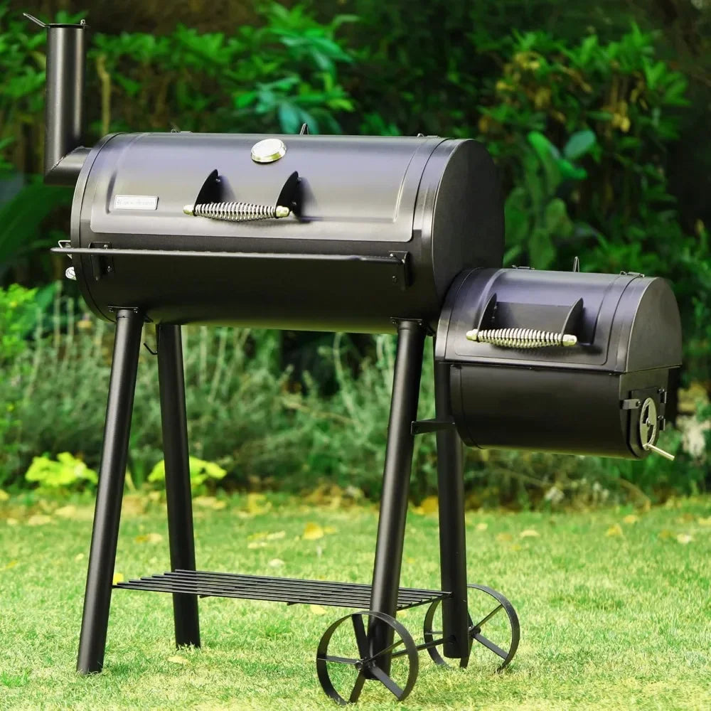 Charcoal Grill with All Metal Steel Made Offset Smoker, 512 sq.in Cooking Area