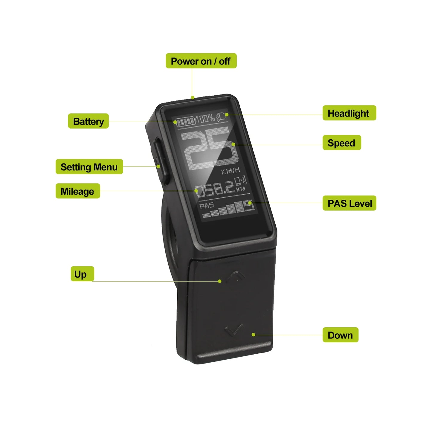 Electric Bicycle DM03 Mini Display 0-9 PAS Speed Indicator Instrument