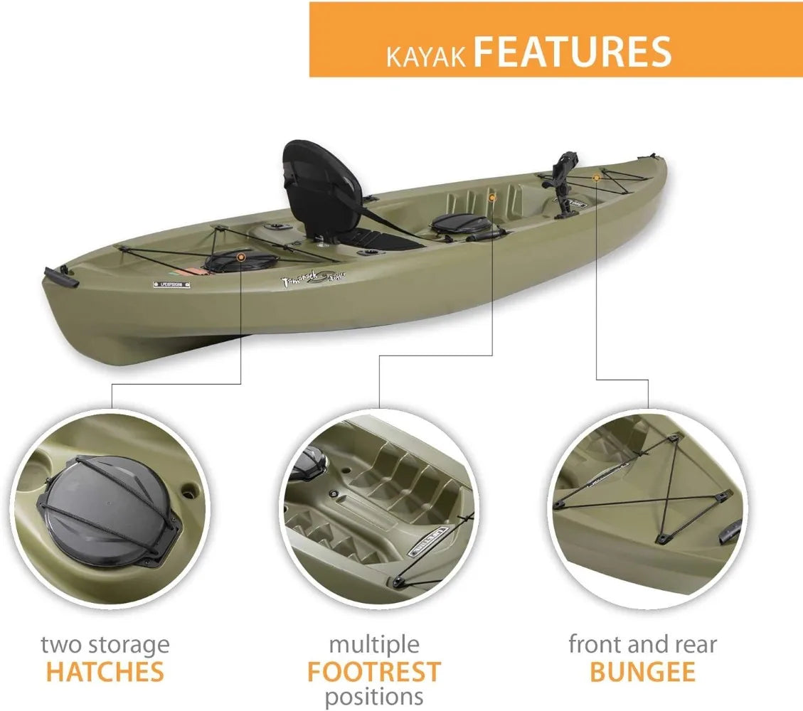 Tamarack Angler Sit-On-Top Kayak, Olive, 120"