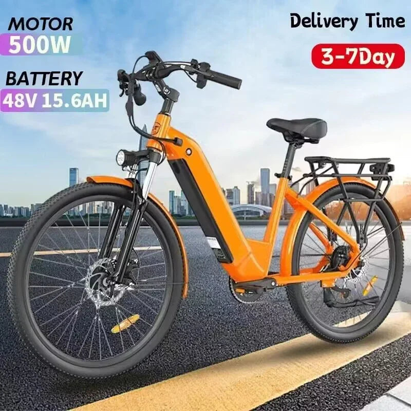 500W Electric Bicycle 26 inch Tire 48V 12AH