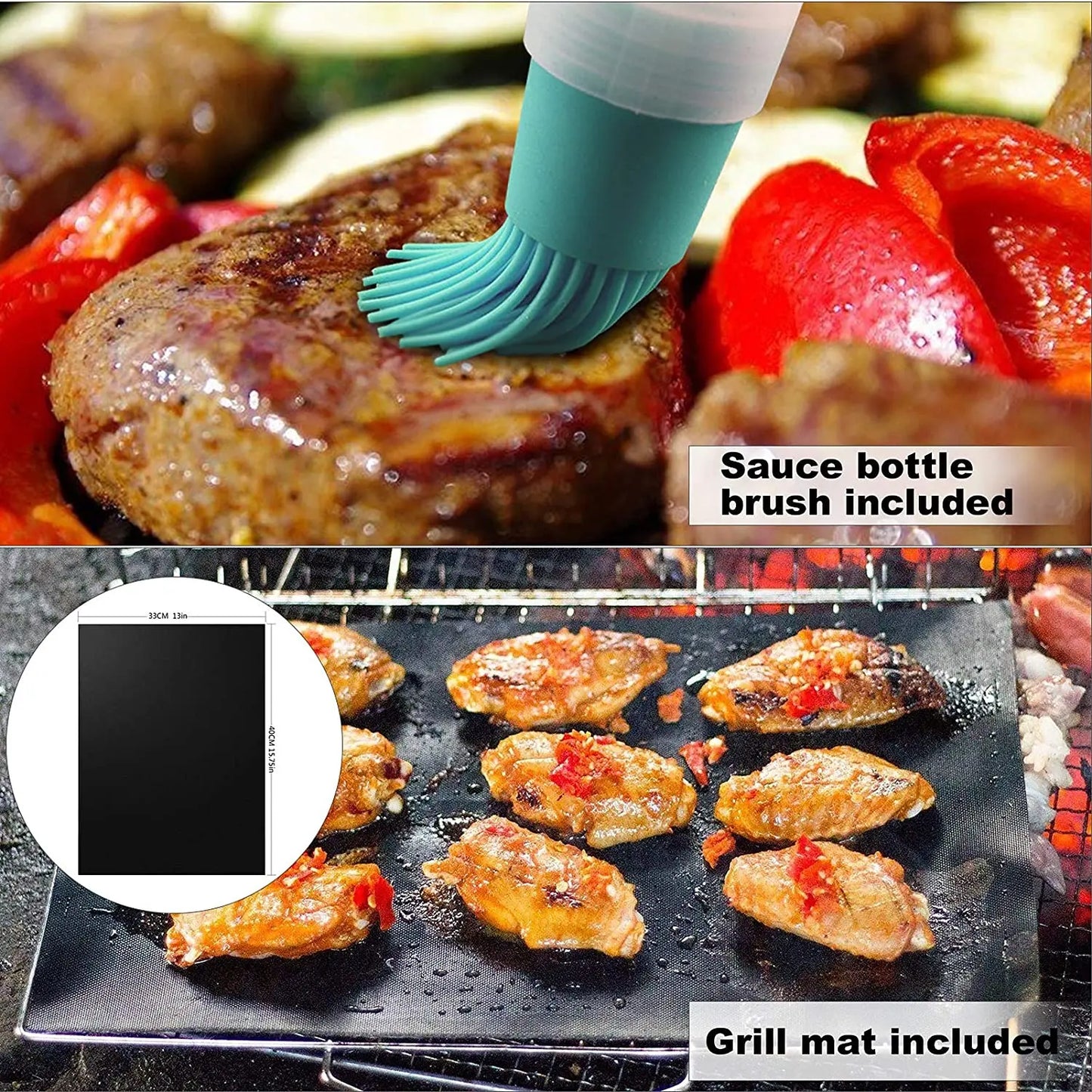 Portable BBQ Grill Basket Stainless Steel with Removable Handle