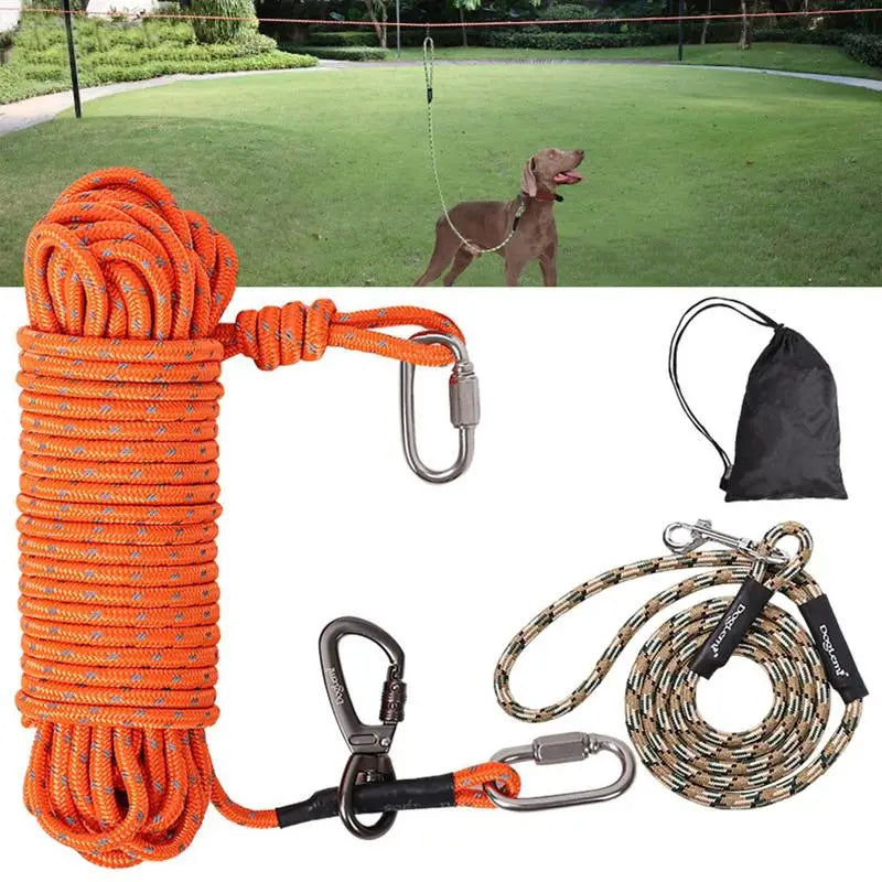 Pull Cord Rope Reflective Dog Training Line Walking Leash With Lock Buckle