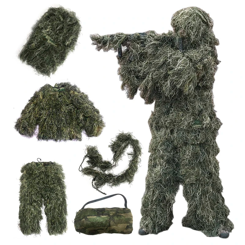 5pcs/set Camouflage Ghillie Suit Yowie Tactical Camo Suit for Hunting