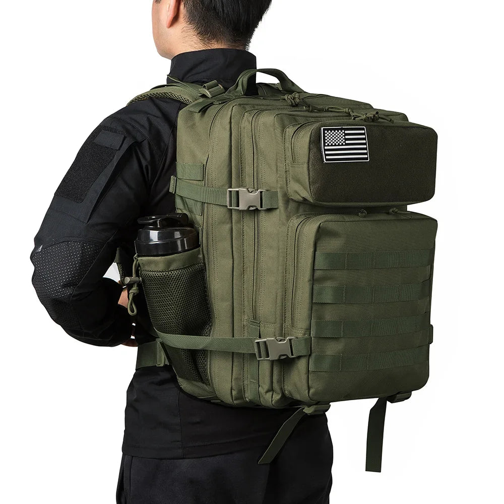 Military Tactical Backpack, Army Bag, Hunting, Outdoor, Hiking, Rucksack Witch Bottle Holder