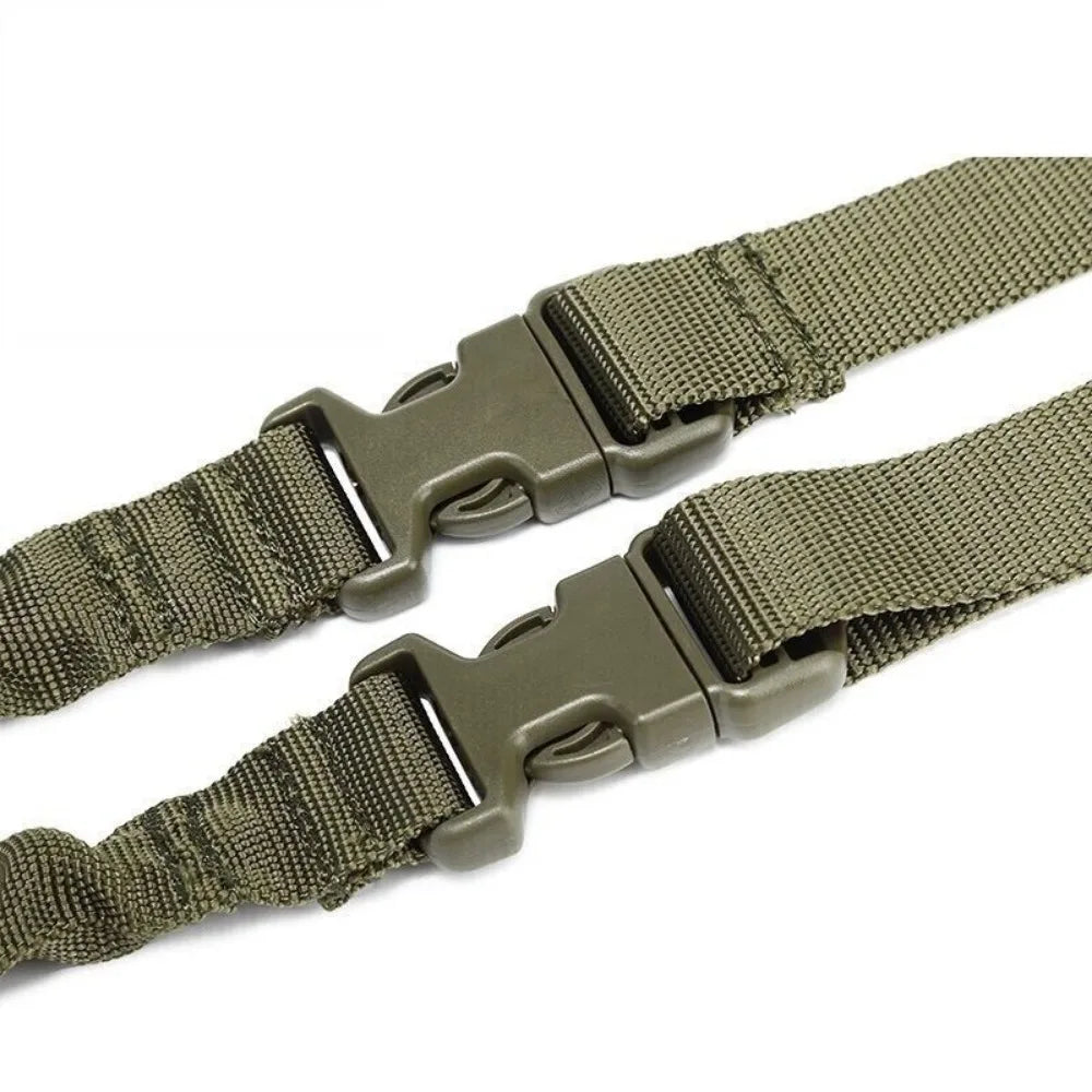 Tactical One Single Point Sling Strap Bungee Gun Sling With QD Buckle Green