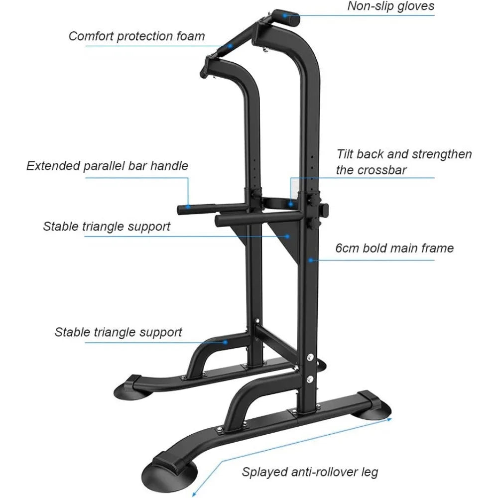 Power Tower Dip Station Pull Up Bar for Home Gym Adjustable Height