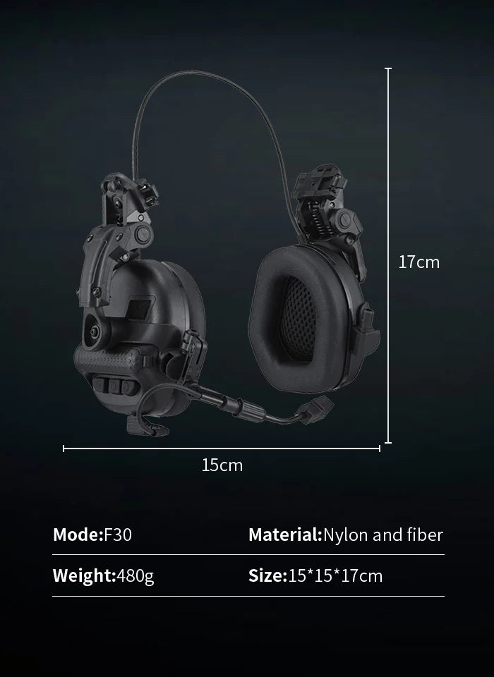 Tactical Headset Without Pickup and Active Noise Reduction Helmet Version