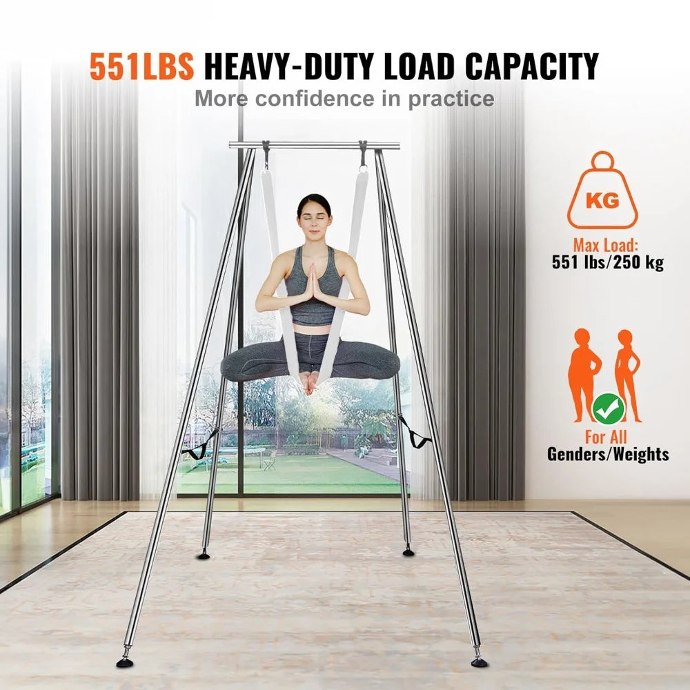 Height Professional Yoga Swing Stand Comes Yards Aerial Hammock for Indoor