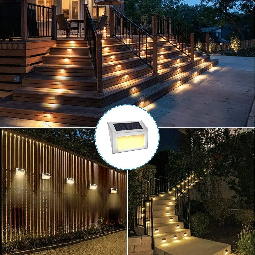 Solar Lights for Steps Deck Solar Outdoor Waterproof Stainless Steel LED