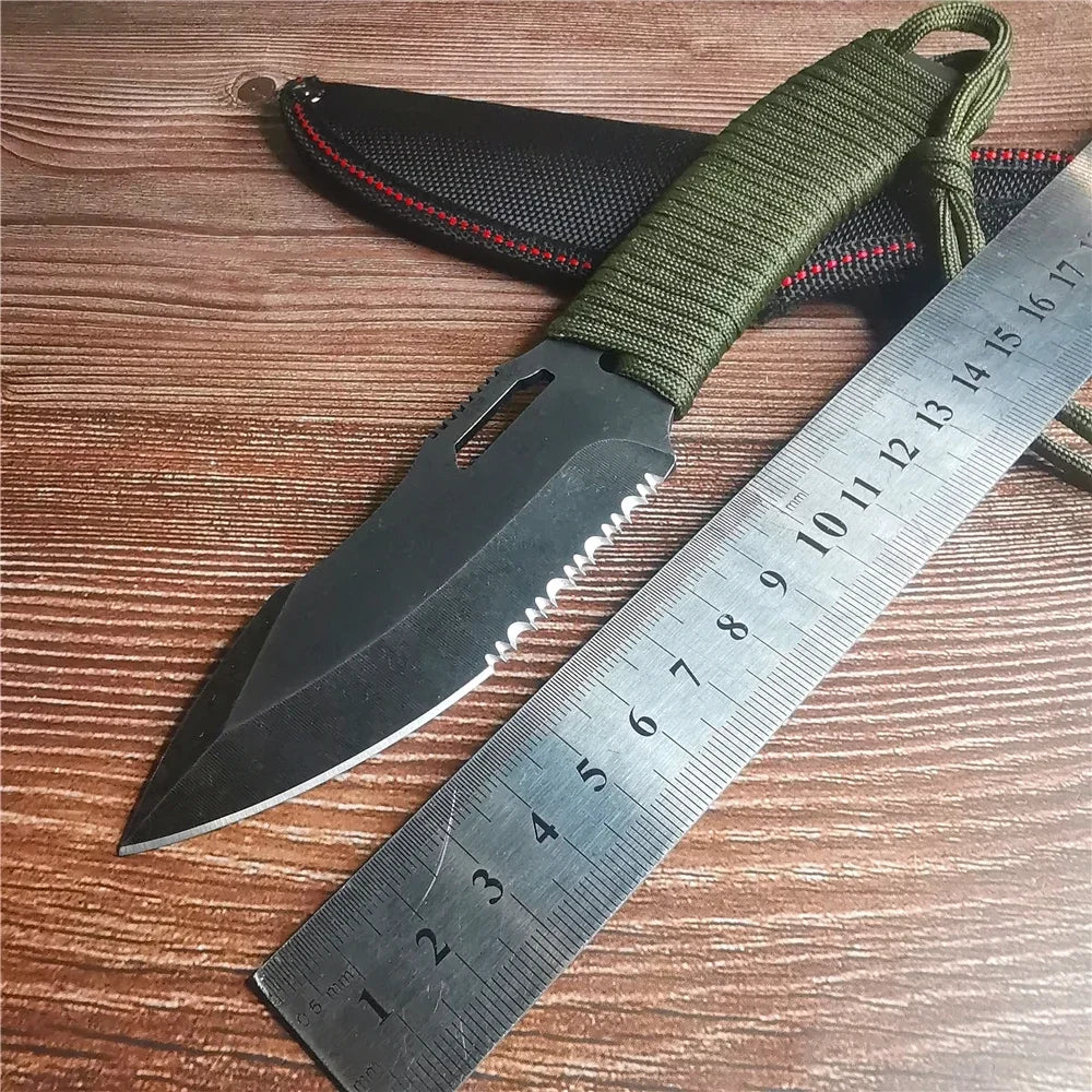 Straps Non-slip Stainless Steel Fixed Blade, Sharp and Durable, Outdoor Portable Knife