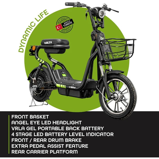 Electric Bike for, 48V 2-Wheels City Cruiser Seated, 15 MPH 220W Battery