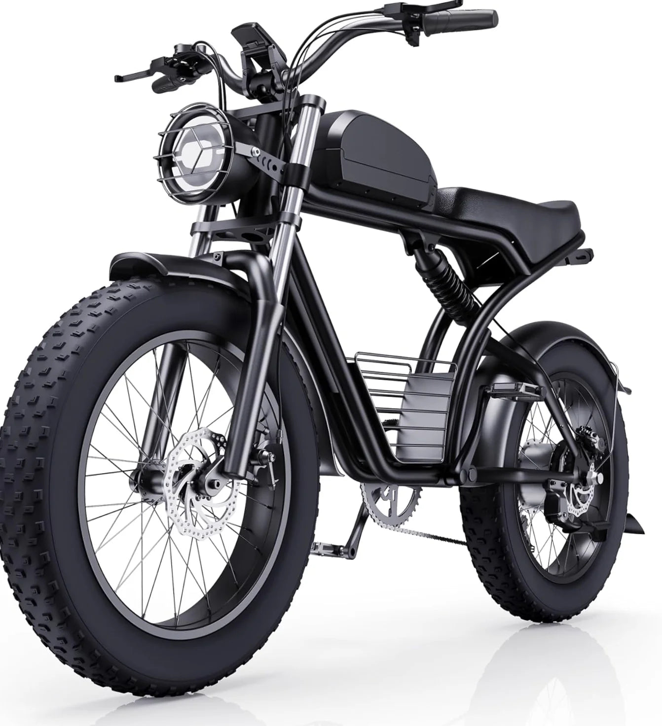 Electric Bike 75Miles 20" Fat Tire Dirt Bike, 7-Speed E-Bike