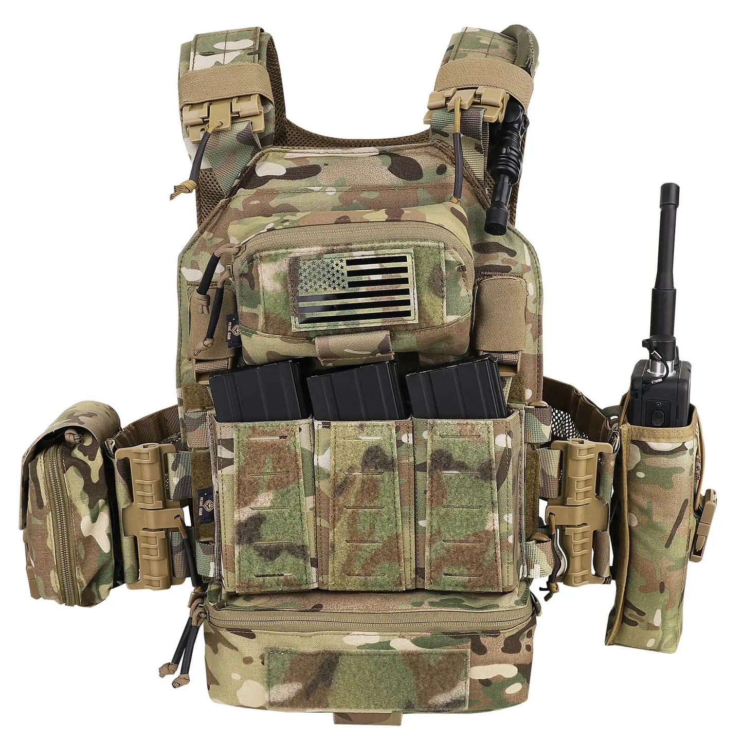 Tactical Vest Molle Laser Cut Front Panel Flap Plate Carrier Quick Release Tube