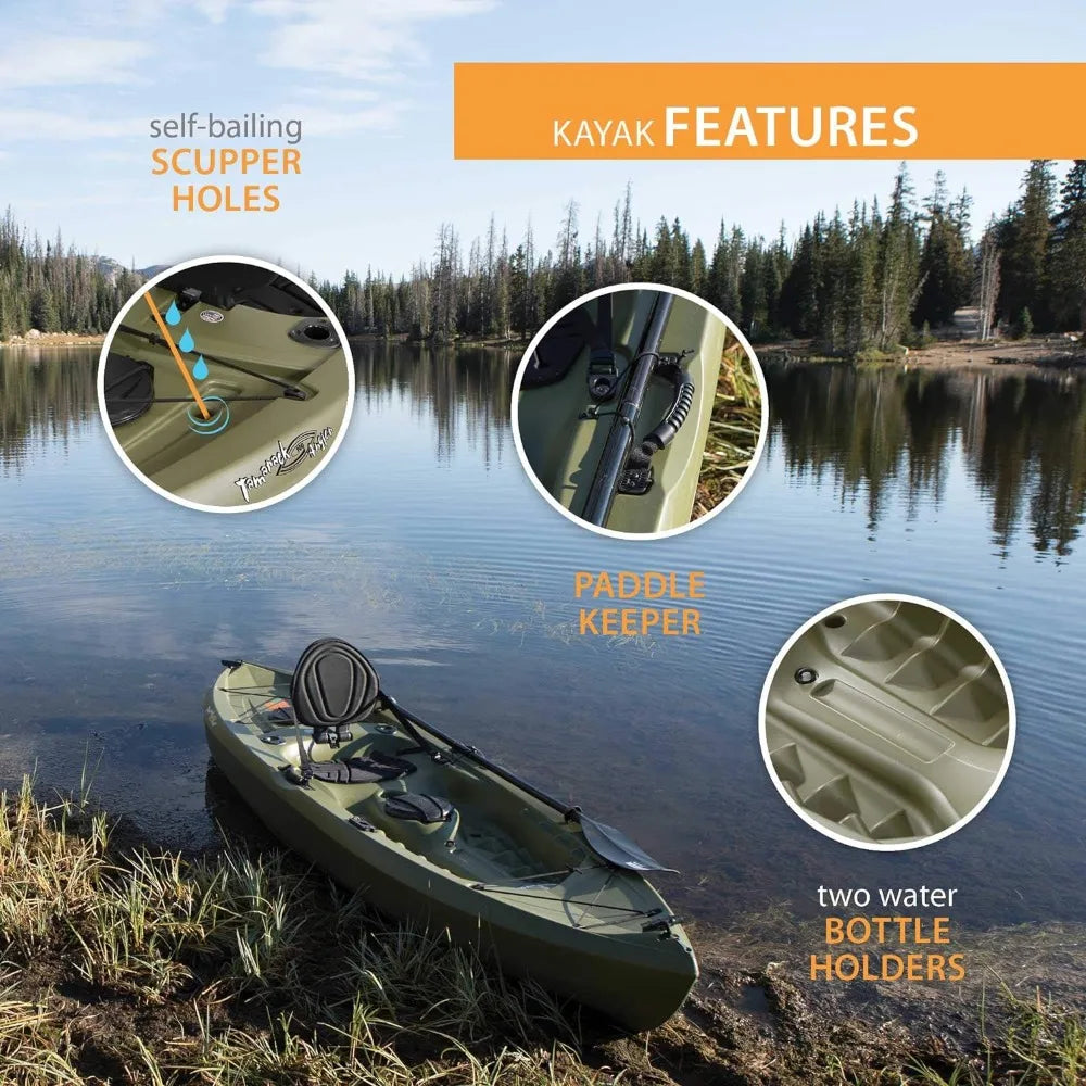 Tamarack Angler Sit-On-Top Kayak, Olive, 120"