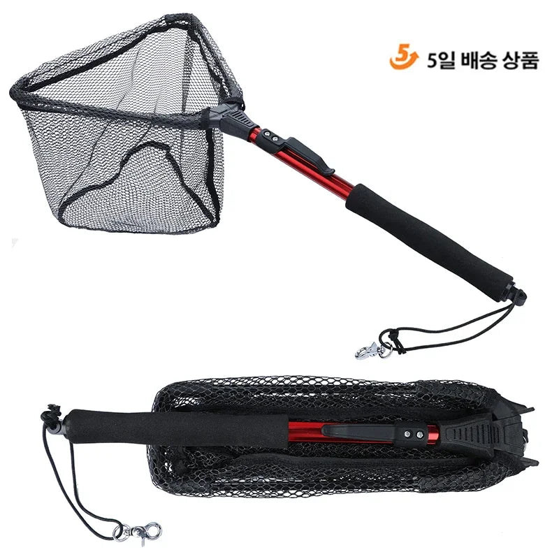 Folding Fishing Brail Net Telescopic Landing Net Scoop