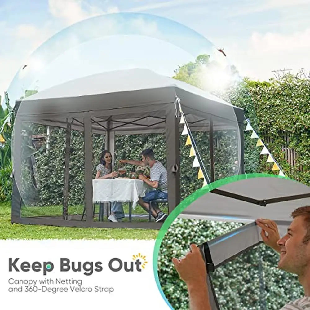 Pop up Screen House Tent 10x10 with 4 Magnetic Doors Easy Setup Waterproof & UV Protection