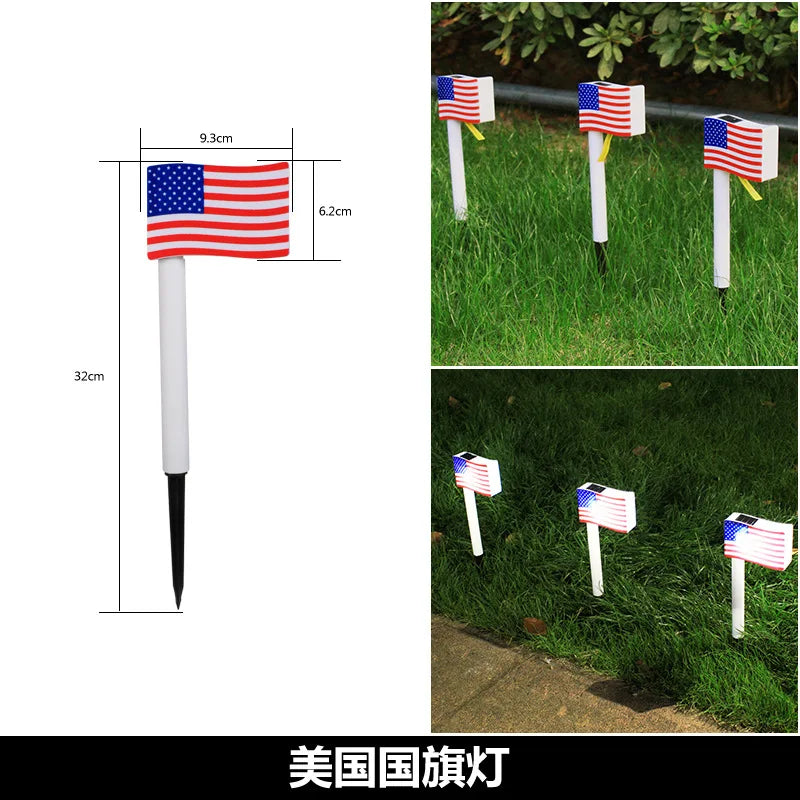 America Flag Solar Light Independence Day Decorative Light