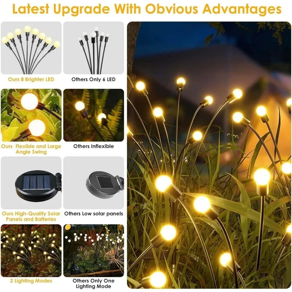 8 LED Waterproof Swing Solar Outdoor Lights