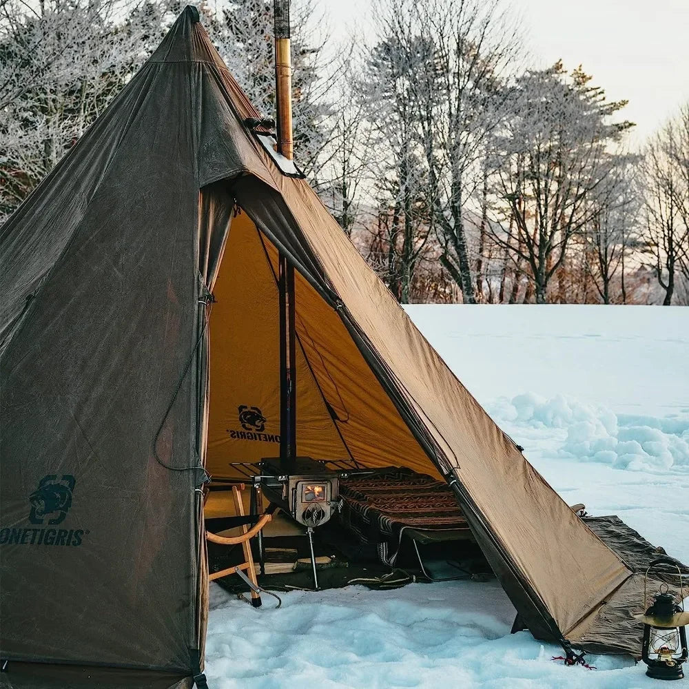 Hot Tent with Stove, 4 Season, 4-6 Person Tipi Ten