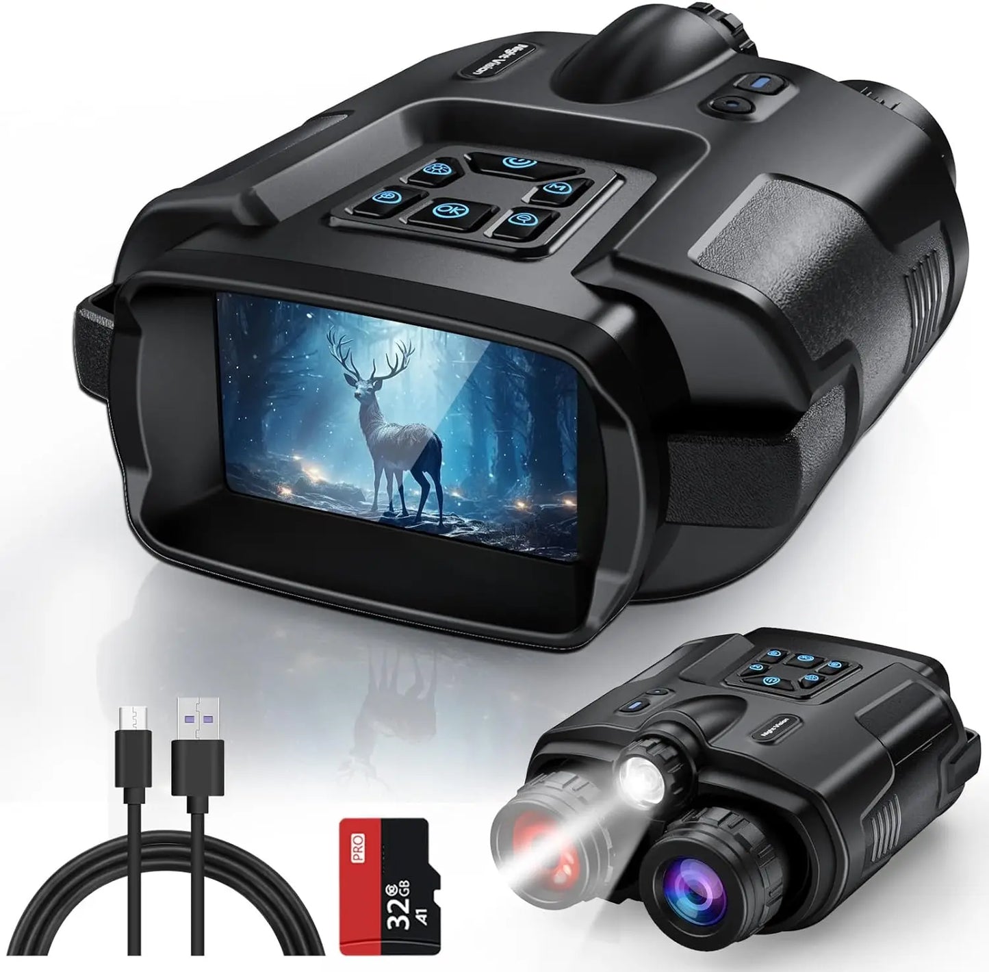 Night Vision Binoculars 4K Infrared 5000mAH Rechargeable 8X Digital Zoom 600 Meters