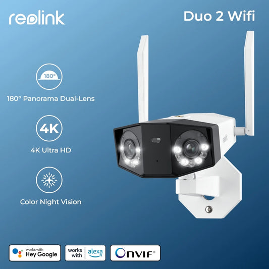 Duo 2 WiFi Camera 4K Dual Lens Outdoor Security Camera Smart Detection Home Video