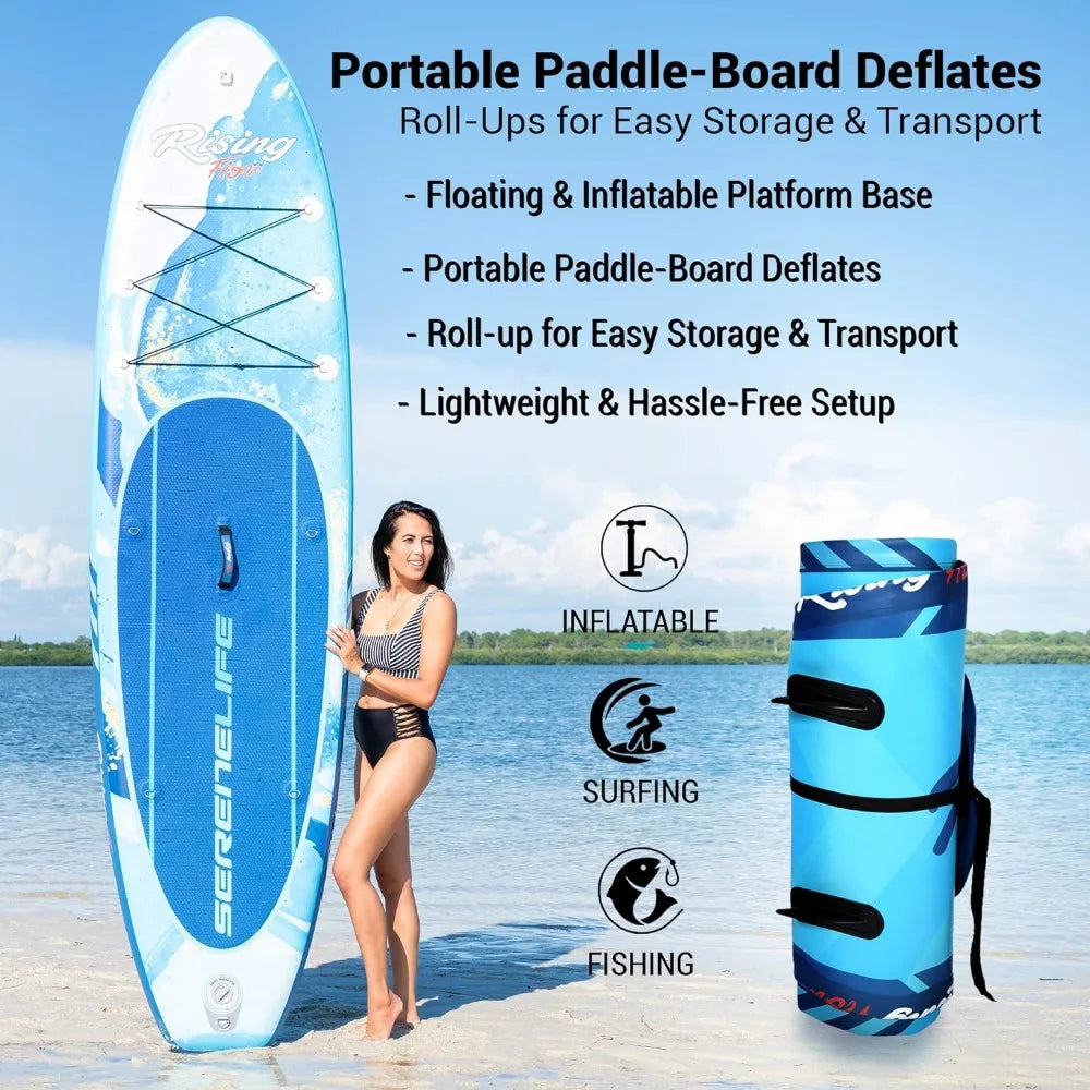 Stand up Paddle Board Inflatable - Non-Slip SUP Pump, Leash, and Accessories