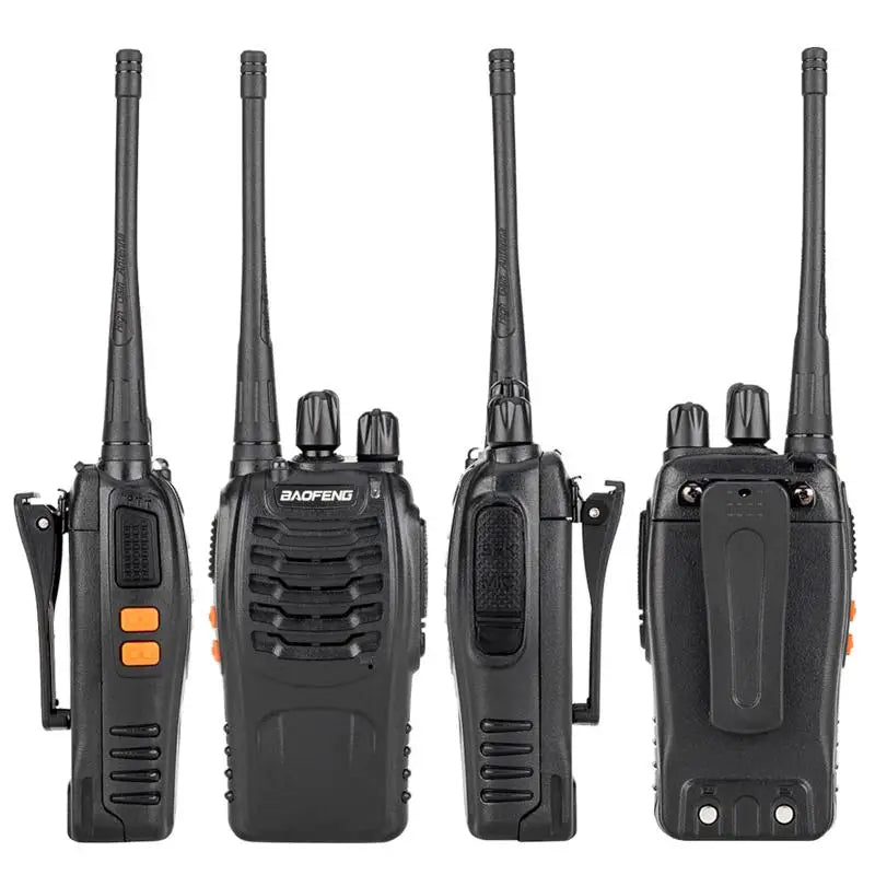 Walkie Talkie 5W FRS Frequency Handheld Portable Long Range Standby Black Rechargeable