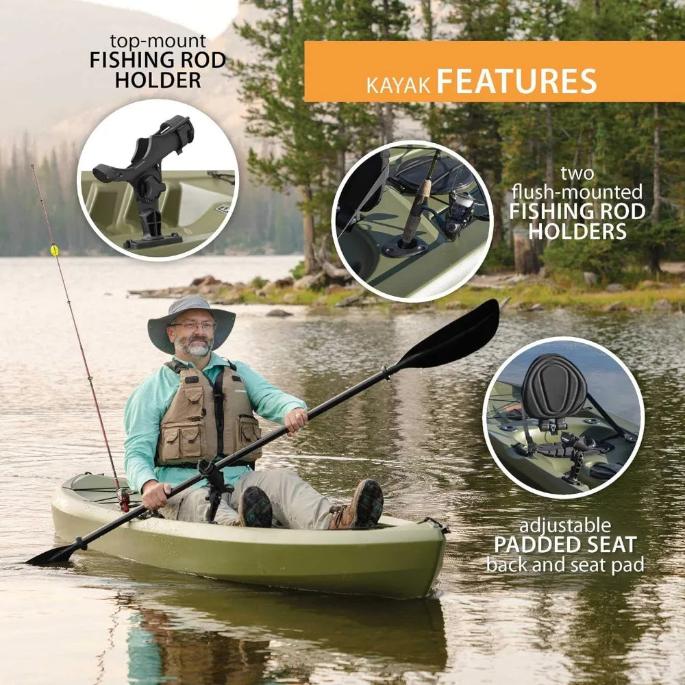 Tamarack Angler Sit-On-Top Kayak, Olive, 120"