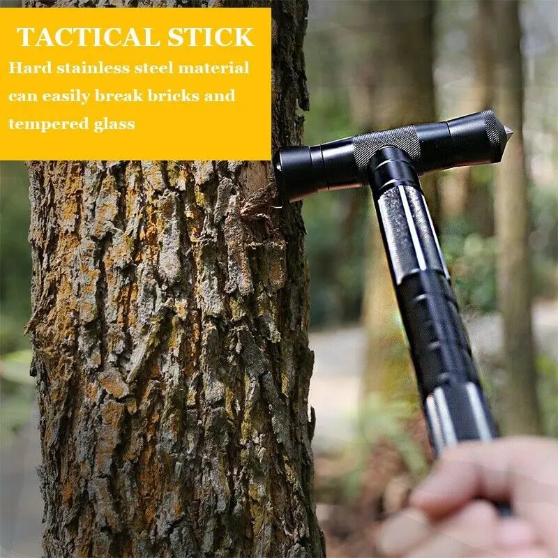 Tactical Trekking Poles Multi Tool Kit Walking Cane Survival Hunting Self Defense