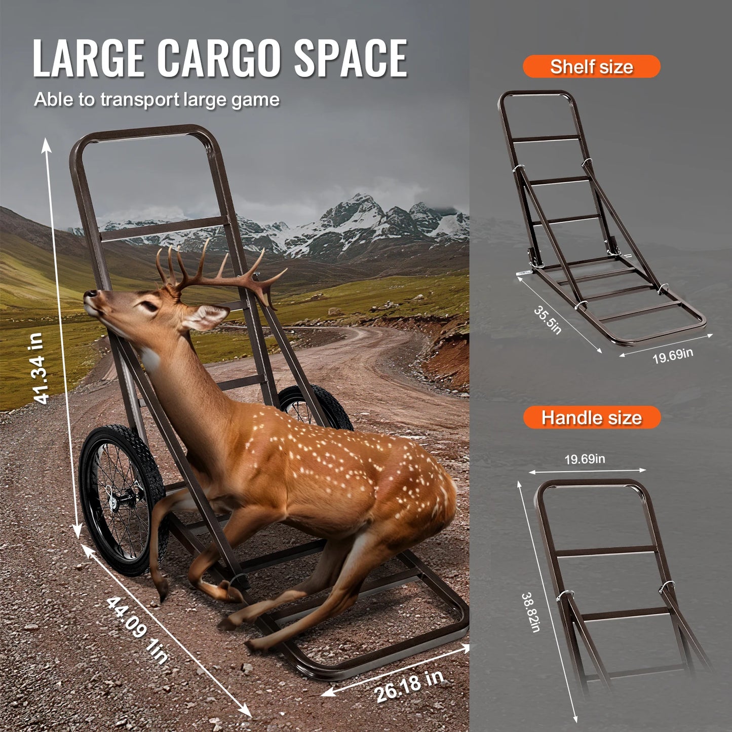 Deer Cart 300 LBS Capacity Folding Game Cart