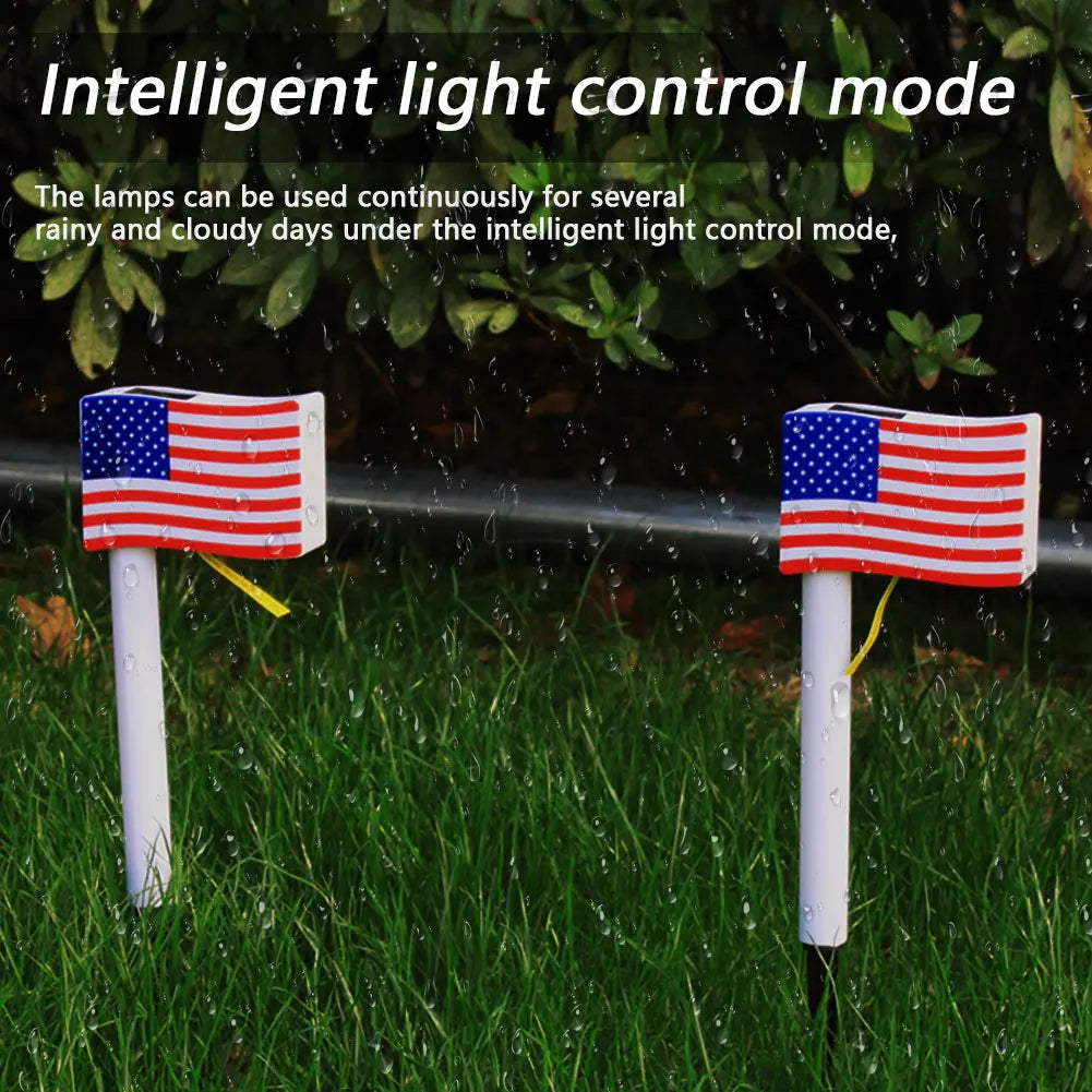 America Flag Solar Light Independence Day Decorative Light