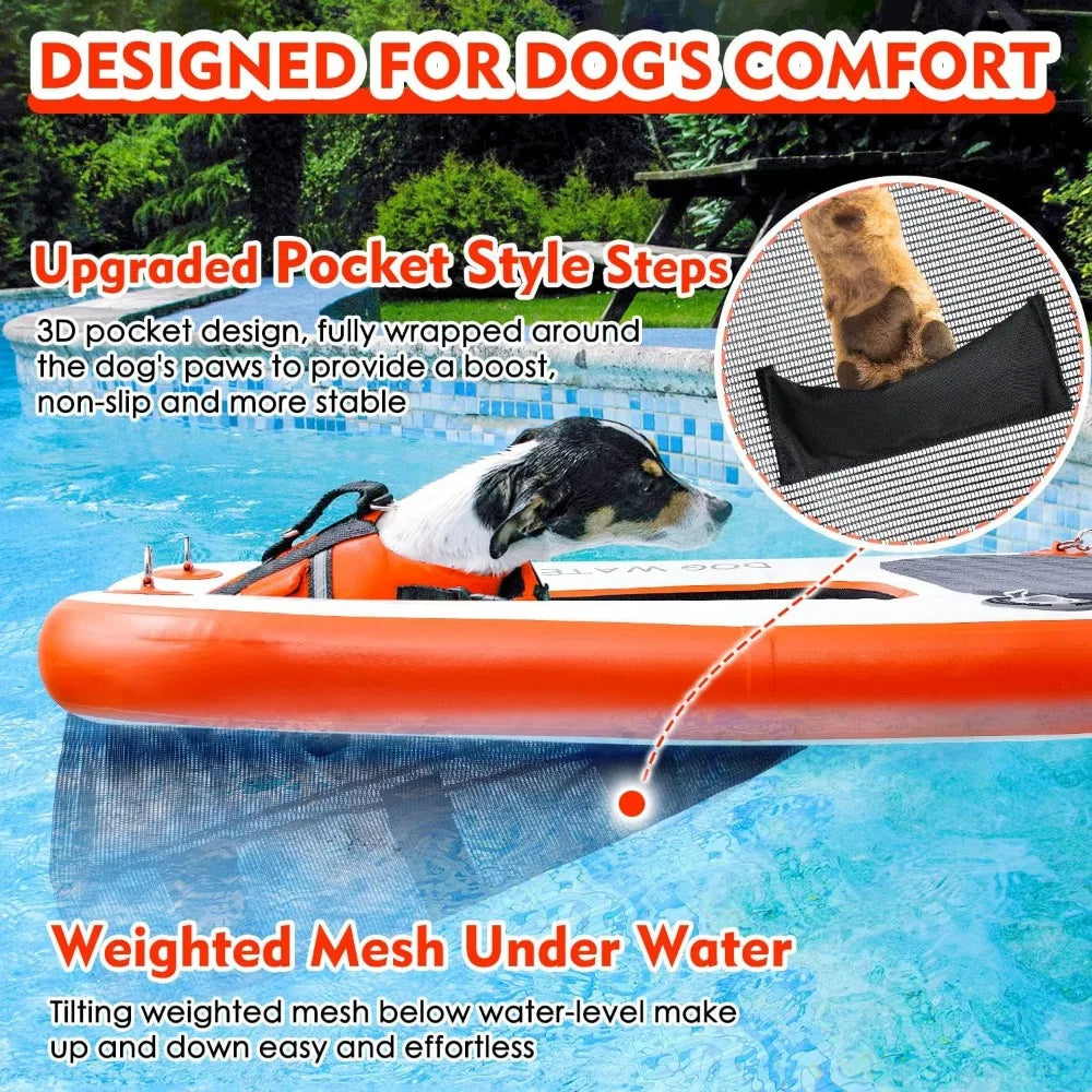 Extra Wide Dog Boat Ramp Pool Ladder, for Pool, Dock & Boat with High Stability